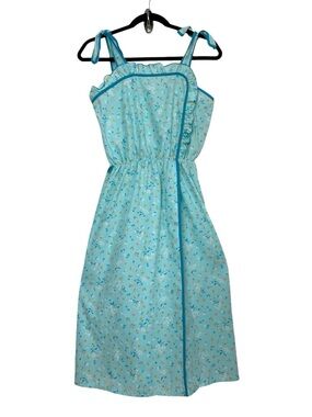Vintage Prairiecore Floral Ruffle Apron Dress Feminine Countrycore Retro Twee